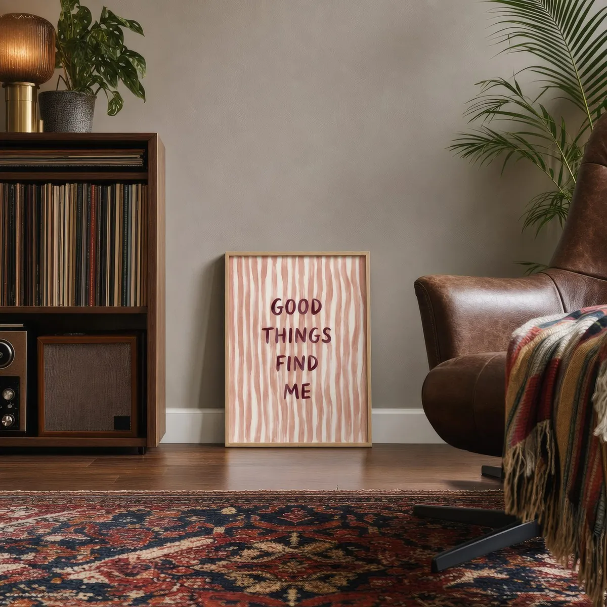 Good Things Find Me: Styled room, from the listing. Frame not included