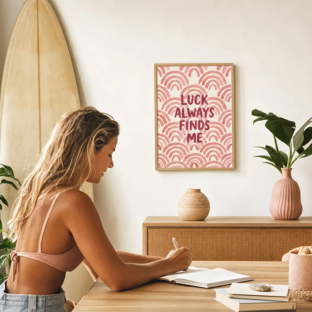 Luck Always Finds Me: Styled room, from the listing. Frame not included
