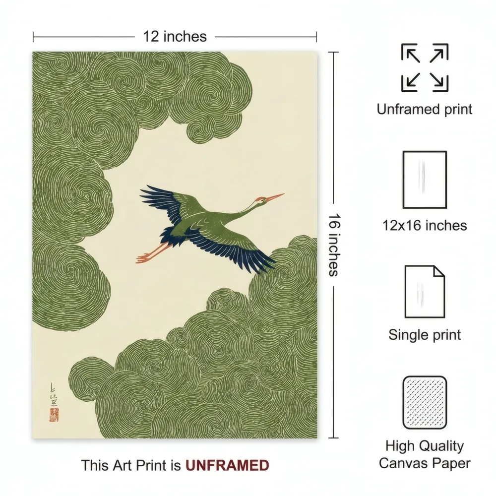 Crane: Art detail, from the listing