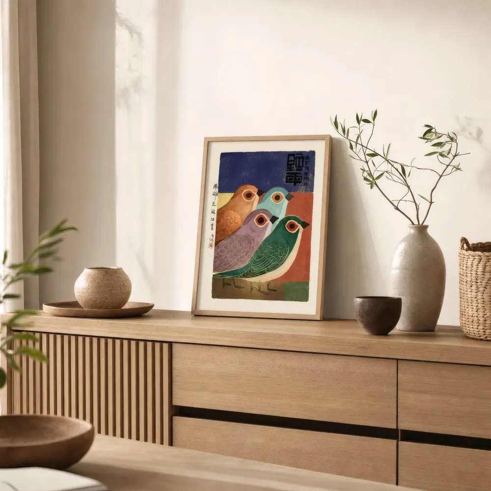 Three Birds: Styled room, from the listing. Frame not included