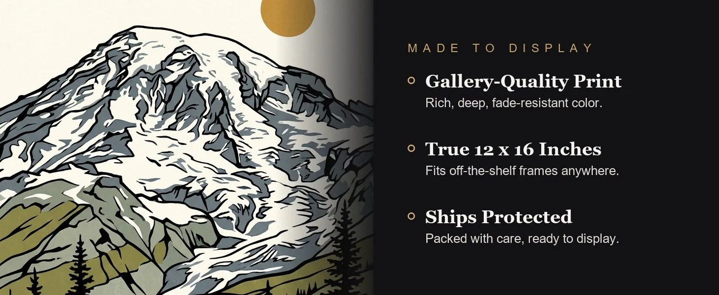 Made to display: gallery-quality print, true 12 x 16 inches, ships protected.