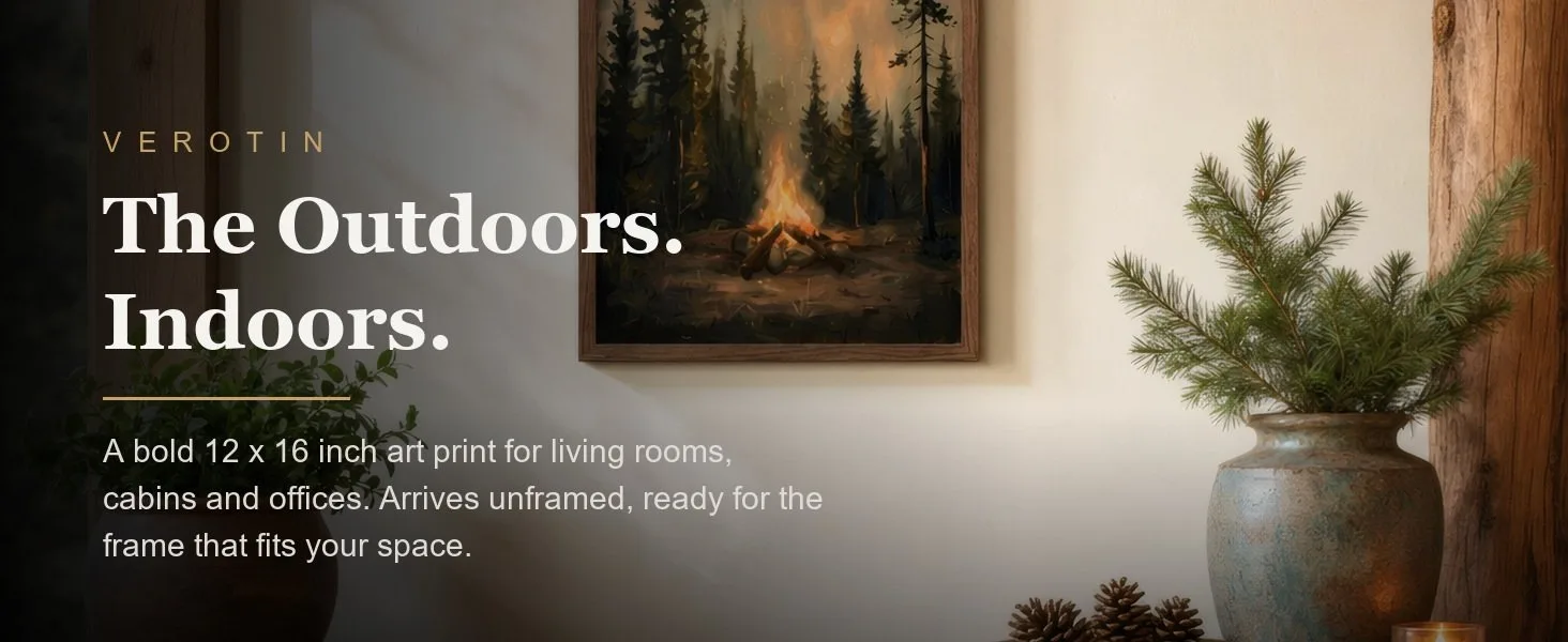 Camp Light in a styled room. Arrives unframed, 12 x 16 in.