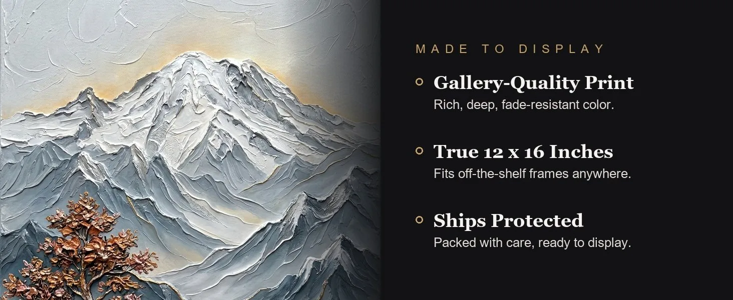 Made to display: gallery-quality print, true 12 x 16 inches, ships protected.