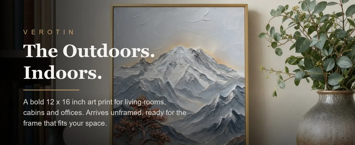 Autumn Range in a styled room. Arrives unframed, 12 x 16 in.