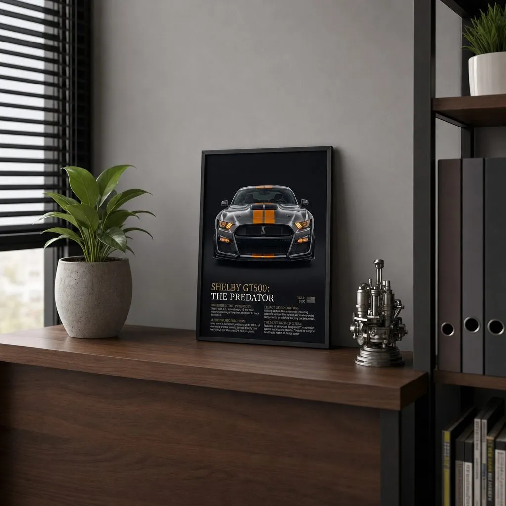 Muscle Car, Black and Orange: In a public space, from the listing. Frame not included