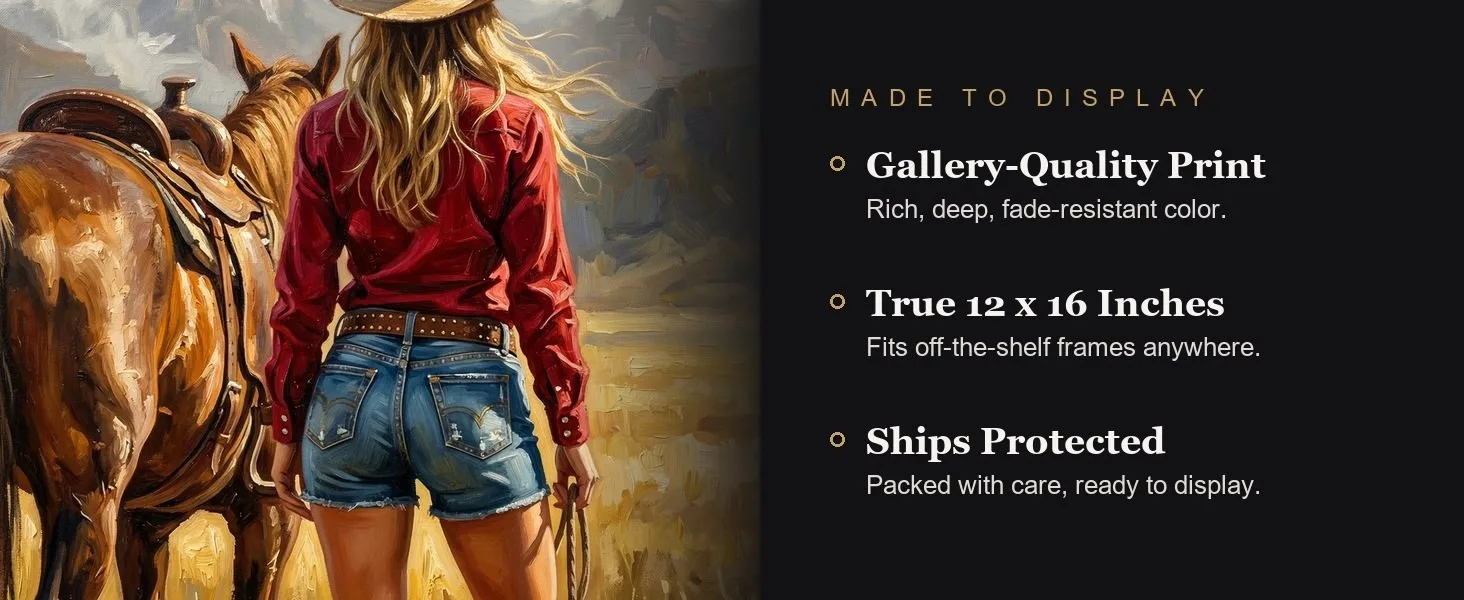 Made to display: gallery-quality print, true 12 x 16 inches, ships protected.