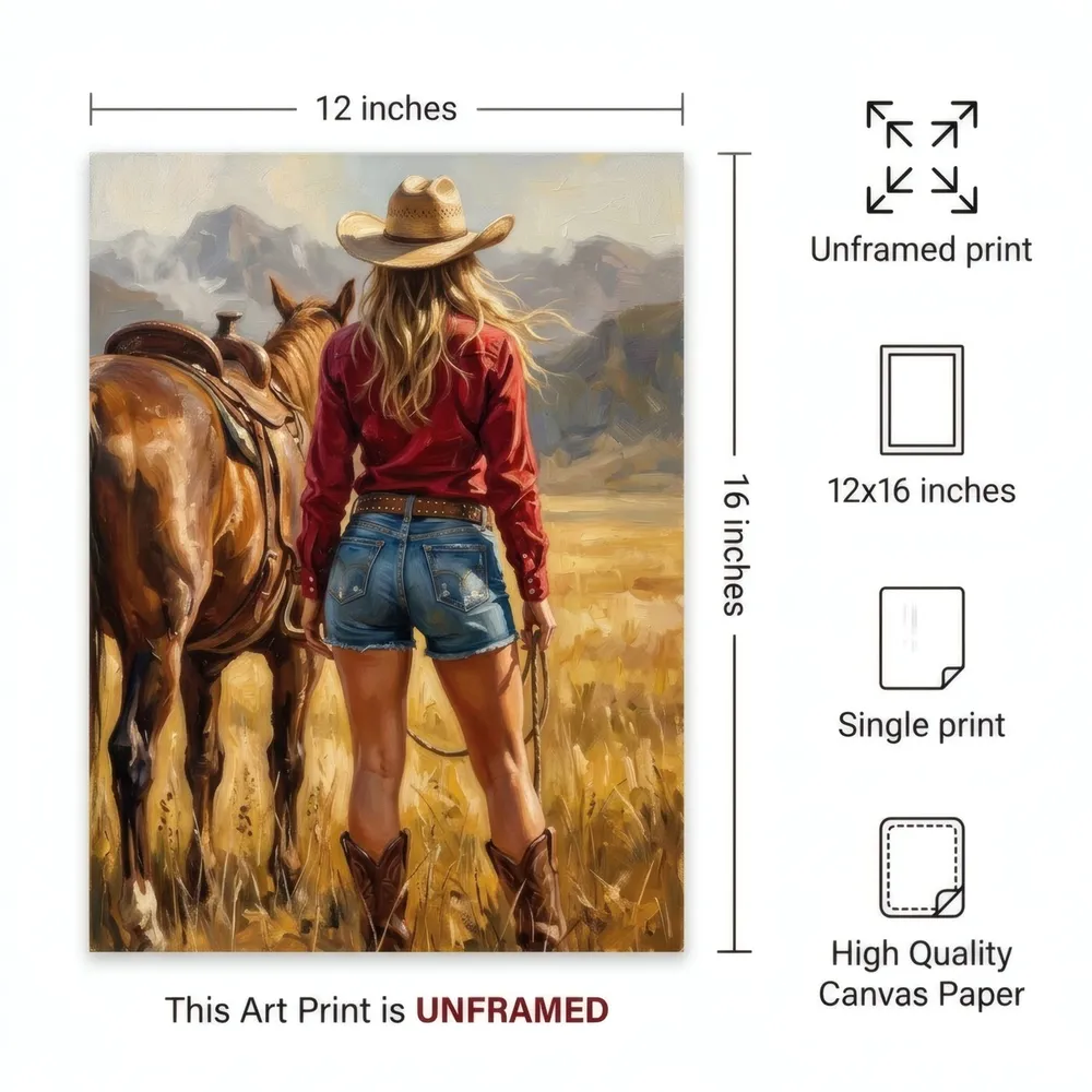 Cowgirl: Art detail, from the listing