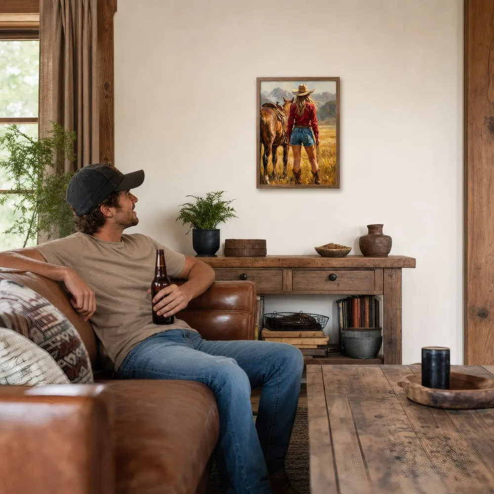 Cowgirl: Styled room, from the listing. Frame not included