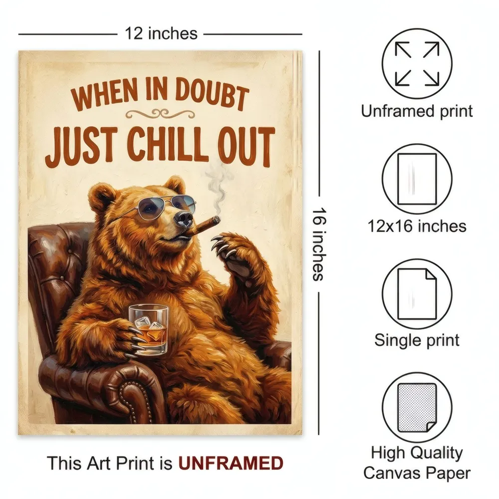 Just Chill Out, Bear: Art detail, from the listing