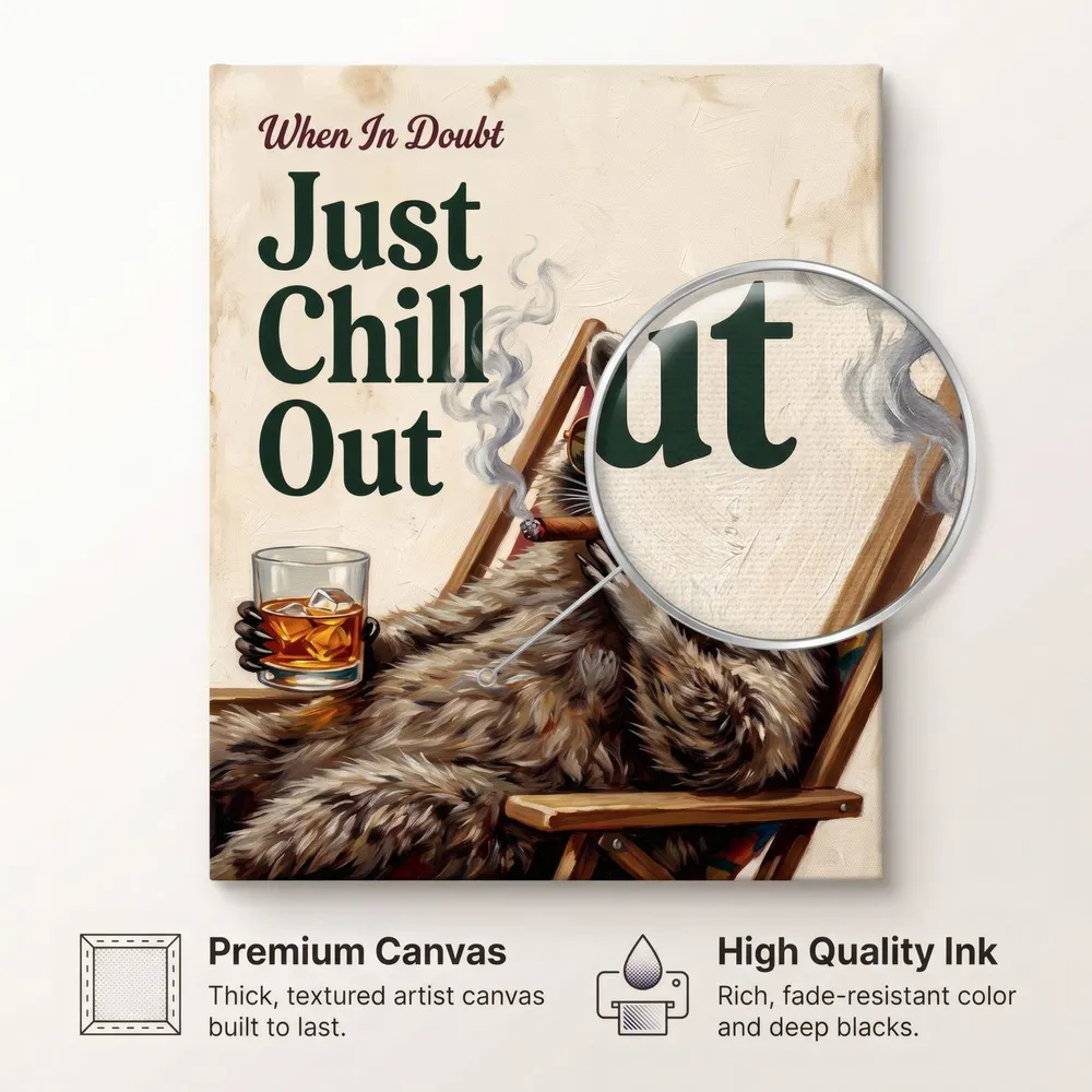 Just Chill Out, Raccoon: Materials, from the listing