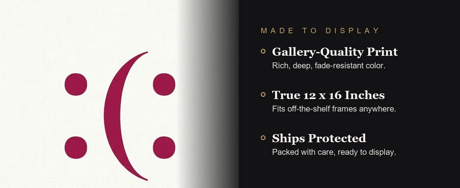 Made to display: gallery-quality print, true 12 x 16 inches, ships protected.