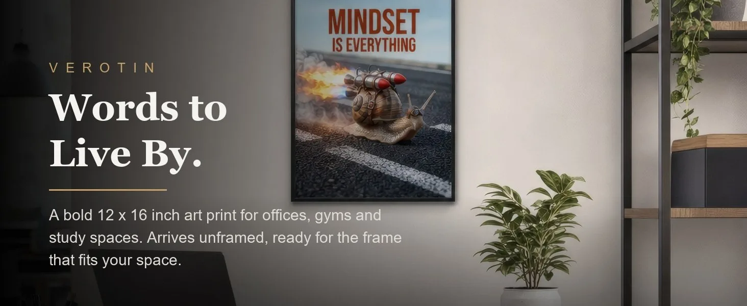 Mindset, Snail in a styled room. Arrives unframed, 12 x 16 in.