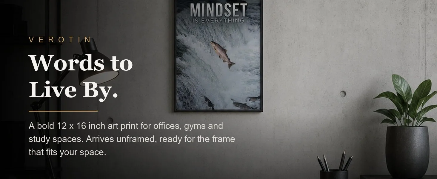 Mindset, Salmon in a styled room. Arrives unframed, 12 x 16 in.