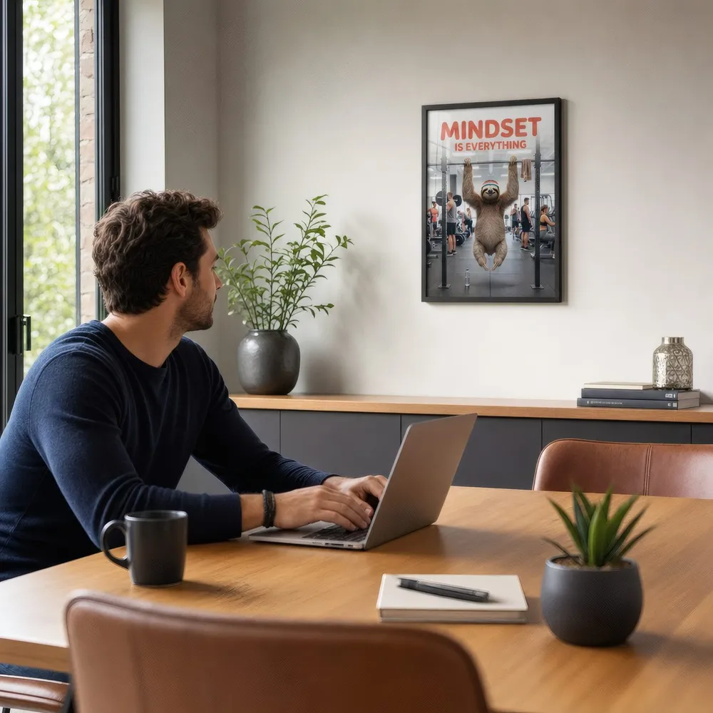 Mindset, Sloth: Styled room, from the listing. Frame not included