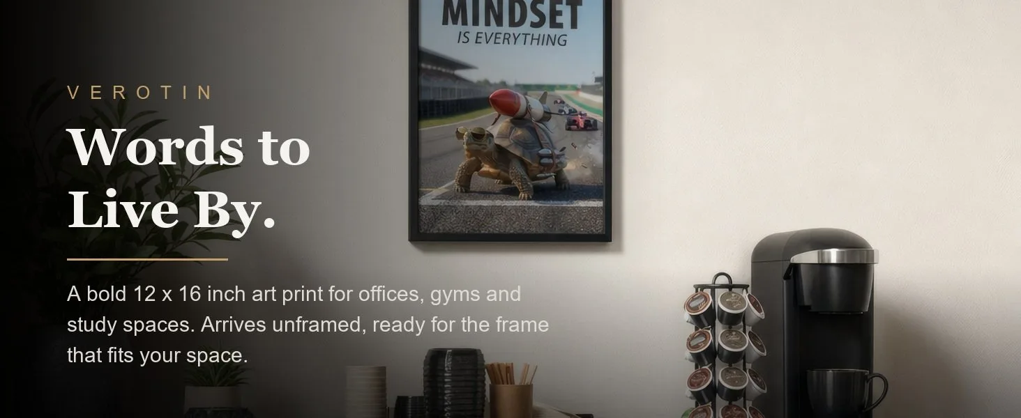 Mindset, Turtle in a styled room. Arrives unframed, 12 x 16 in.