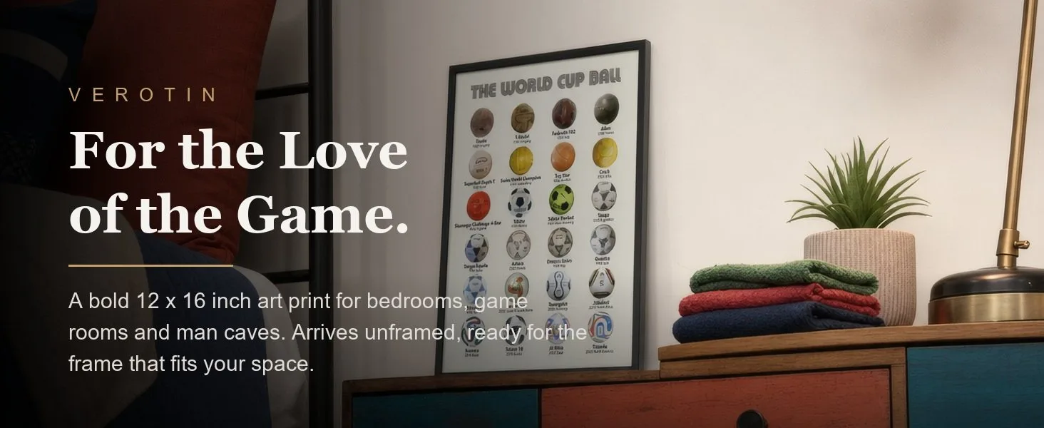 The Match Balls in a styled room. Arrives unframed, 12 x 16 in.